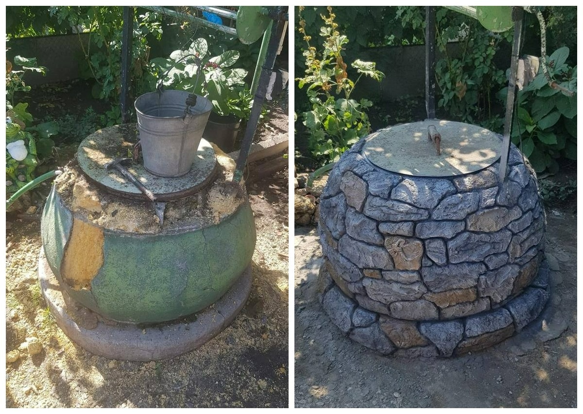 Колодязь до та після декорування